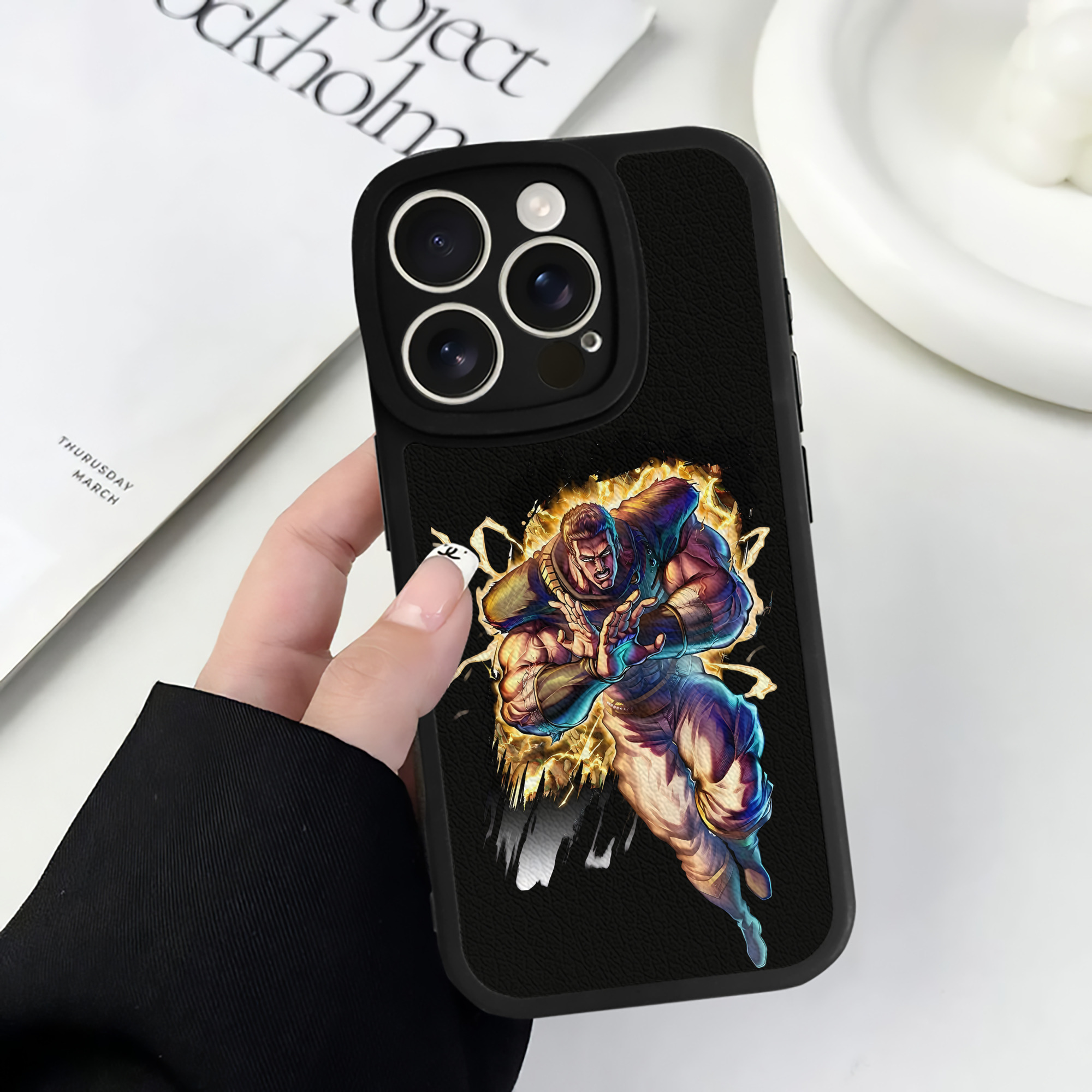 （画像用） 北斗の拳 Fist of the North Star 【iPhone 16シリーズ対応】シリコンスマホケース（レザー調） 材質：シリコン